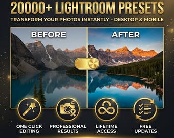 Pacchetto di oltre 20.000 preset Lightroom / Preset Lightroom per dispositivi mobili e desktop / Filtri fotografici Instagram / Pacchetto di preset per la fotografia