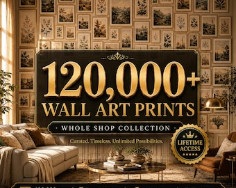Pacchetto di oltre 120.000 stampe artistiche da parete, set galleria vintage massimalista (download digitale)