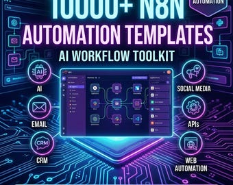 Pacchetto di oltre 10.000 flussi di lavoro di automazione n8n / File JSON del flusso di lavoro AI / Toolkit di automazione aziendale senza codice / Agenti di marketing e AI