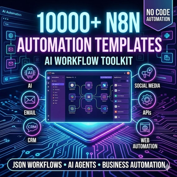 10,000+ n8n Automation Workflows Bundle | AI Workflow JSON Files | No-Code Business Automation Toolkit | Marketing & AI Agents
