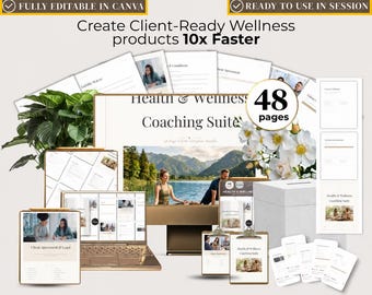 Wellness Coaching Template, Editable Canva Client Workbook, Health Coach Welcome Guide, Client Onboarding Packet, Wellness Business Kit