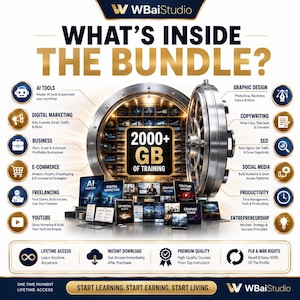 Ultimate 2000+ GB Online Course Bundle with Resell Rights | AI, Marketing, Business, Dropshipping, YouTube & Freelancing image 2