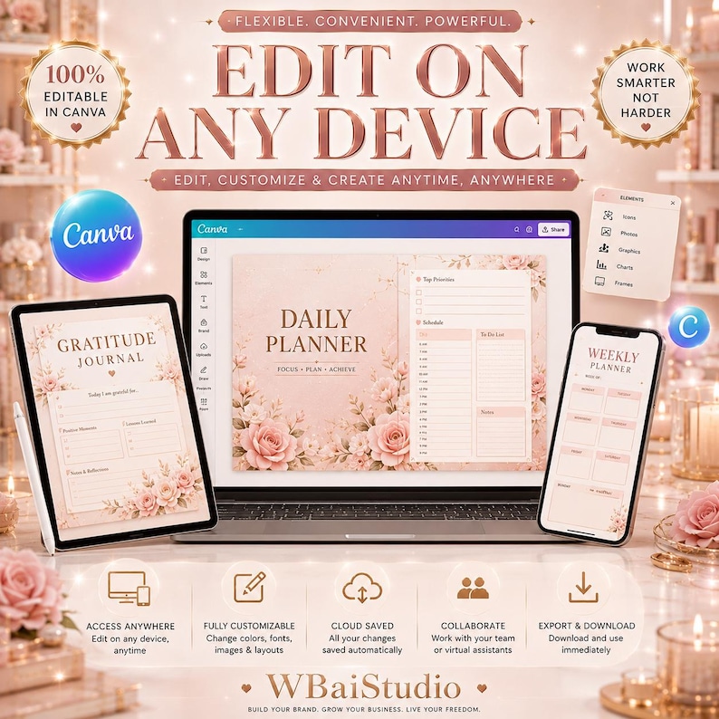 Paket med över 50 000 Canva PLR-mallar | Redigerbara planerare, journaler och spårare | MRR- och PLR-rättigheter ingår | Digitala produkter för återförsäljning bild 9