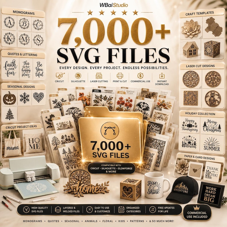 5000GB Ultimate Graphic Design Pack | 100K+ Creative Assets | T-Shirt Designs, SVG, Logo, Mockups, Social Media Templates | Commercial Use image 7