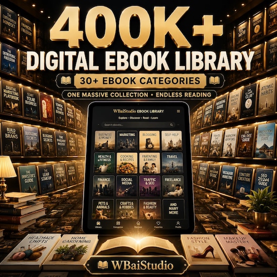 400K+ Ebooks Bundle | Digital Ebook Library | 30+ Categories | Massive Ebook Collection | Digital Download