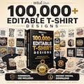 100,000+ Editable T-Shirt Designs | Commercial Use SVG PNG EPS Ai Psd Bundle | Print on Demand Graphics | Cricut & Sublimation Files product logo