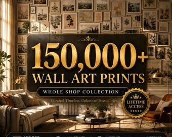 Pacchetto di oltre 150.000 stampe artistiche da parete, set da galleria massimalista, stampe artistiche vintage, collezione di opere d'arte da museo, download digitale, decorazioni per la casa.