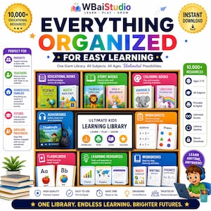 Ultimate Kids Learning Library Bundle | Homeschool Resources, Educational Books, Worksheets, Storybooks, Flashcards, Coloring & Activities image 2