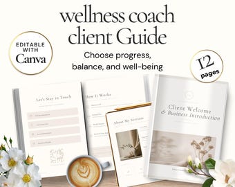 Wellness Coach Client Welcome Guide, Editable Canva Template, Health Coach Welcome Packet, Client Onboarding Workbook, Coaching Business