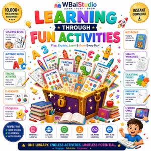 Ultimate Kids Learning Library Bundle | Homeschool Resources, Educational Books, Worksheets, Storybooks, Flashcards, Coloring & Activities image 11