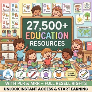 27,500枚以上の教育用ワークシートバンドル | 子供向け学習アクティビティ | アルファベットのトレース、読み書き、算数 | ホームスクール向け印刷可能パック