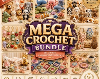 Mega Crochet Patterns Bundle PDF | Amigurumi Pattern Mega Collection | Beginner Freindly Plushie Pattern | Cute Animal | Instant Download