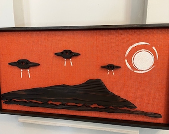 Witco Tribute Tiki Flying Saucers Wall Art