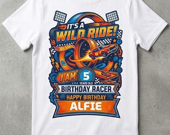 Personalised Hot Wheels Birthday T-shirt For Girls And Boys