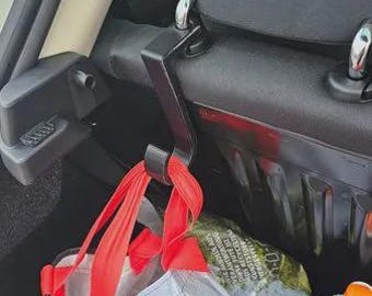 Fiat 500 Shopping Bag Holder Hook – Strong 3D Printed PETG Car Boot Hanger – Keeps Bags Upright – Perfect Fiat 500 Accessory