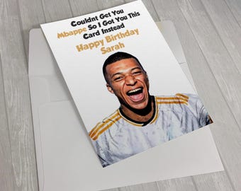 Mbappe Premiership English Soccer Football Birthday Card A5 With Envelope Super Glossy Paper