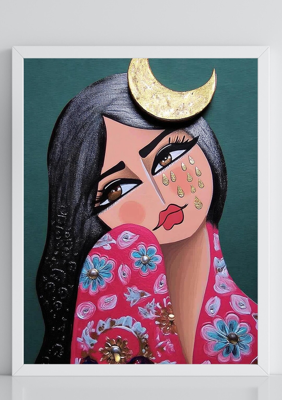 Framed Woman Art Print Portrait, Feminine Wall Art - Etsy