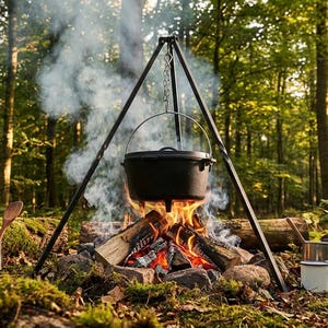 Outdoor Cooking Cauldron – Cast Iron Stew & Soup Pot for Campfire