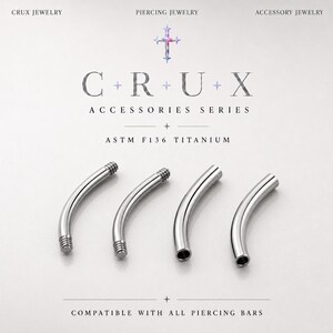 CRUX ASTM F136 Titanium Curved Barbell Shaft｜Internally & Externally Threaded Piercing Bar｜Eyebrow Rook Snug Navel Jewelry Replacement