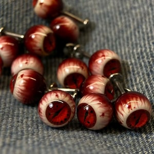 Dragon Eye Eyeball Piercing | Vertical Slit Pupil Gothic Eye Stud | Hand Painted F136 Titanium Ear Tongue Lip Barbell | Fantasy Jewelry Gift