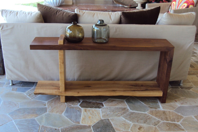 Wood Console Table, Wood Sofa Table, Walnut Table, Maple Wood Table