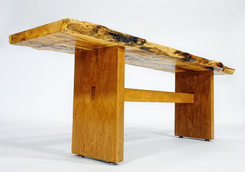 Live Edge Bench Spalted Pecan Bench Live Edge Wood Bench Etsy
