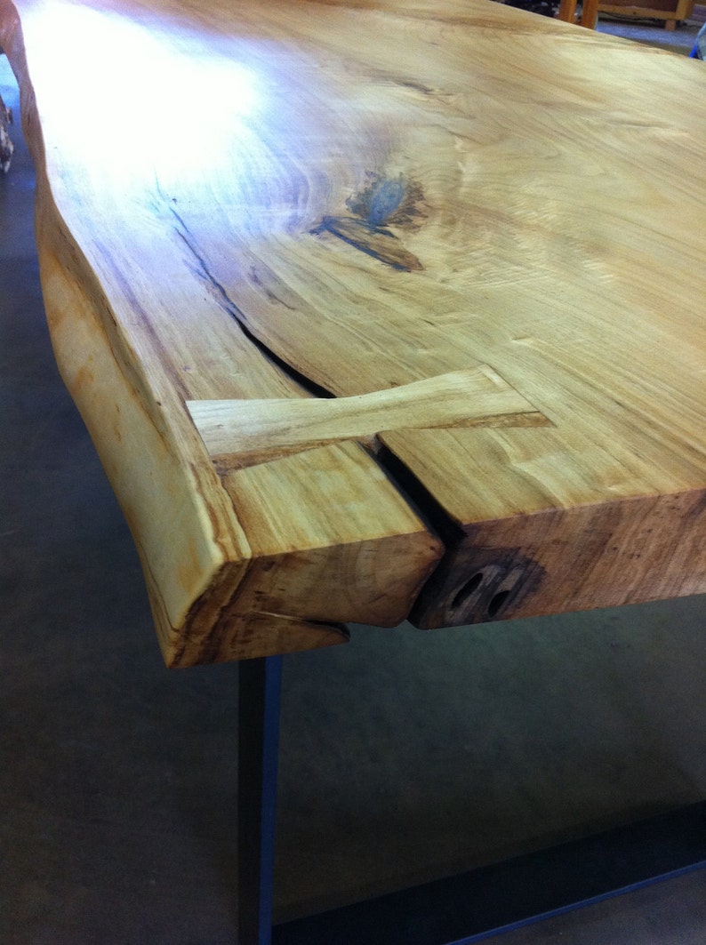 Live Edge Desk Cottonwood Desk Wood Slab Desk Custom Made ...