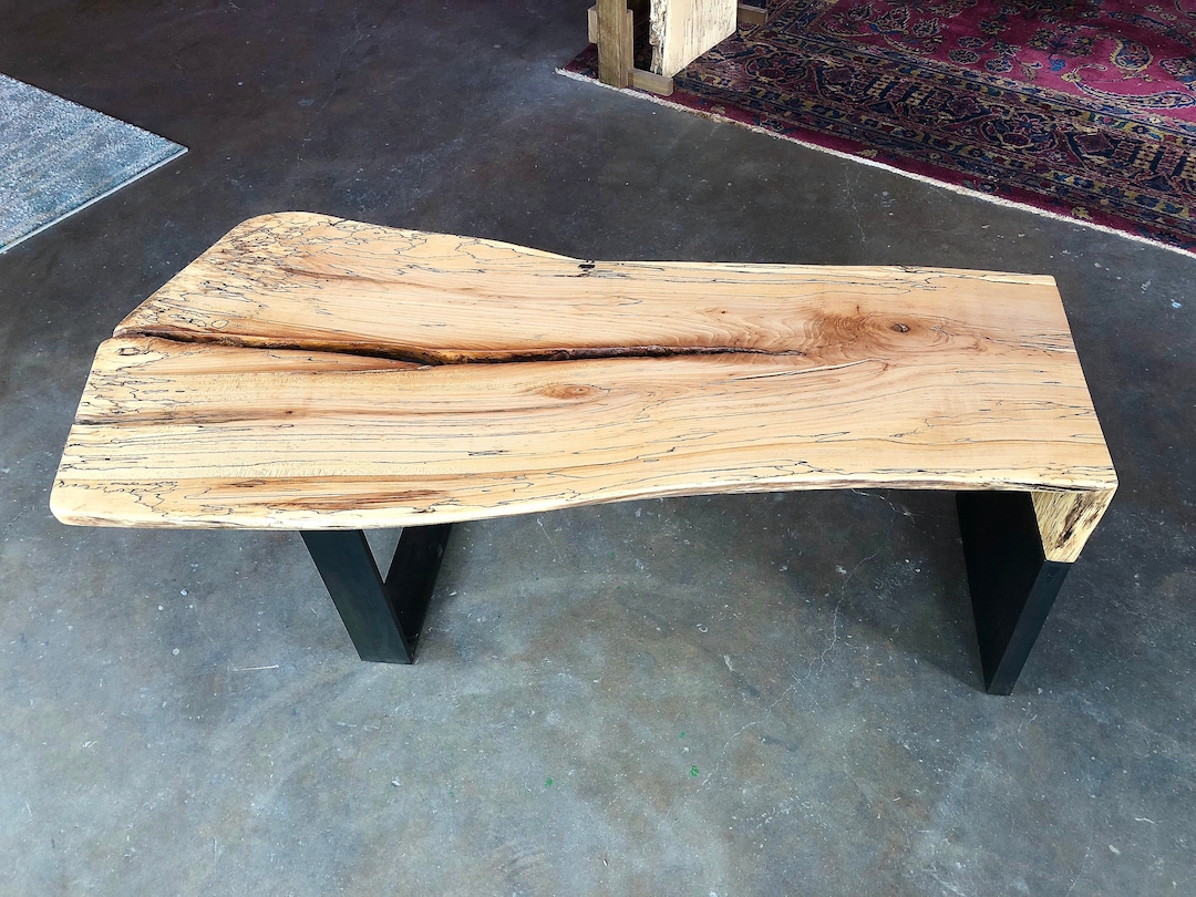 Amish Spalted Maple Waterfall Coffee Table Etsy