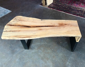 Amish Spalted Maple Waterfall Coffee Table