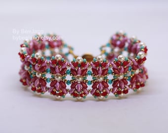 Beading Tutorial - Liria - Bracelet Pattern - Digital Download - PDF