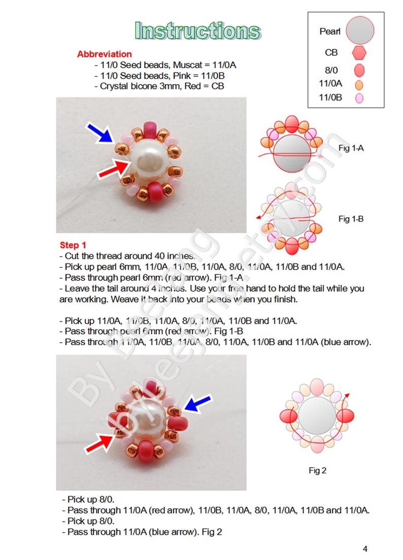 Samiya snowflake pendant tutorial sample page.