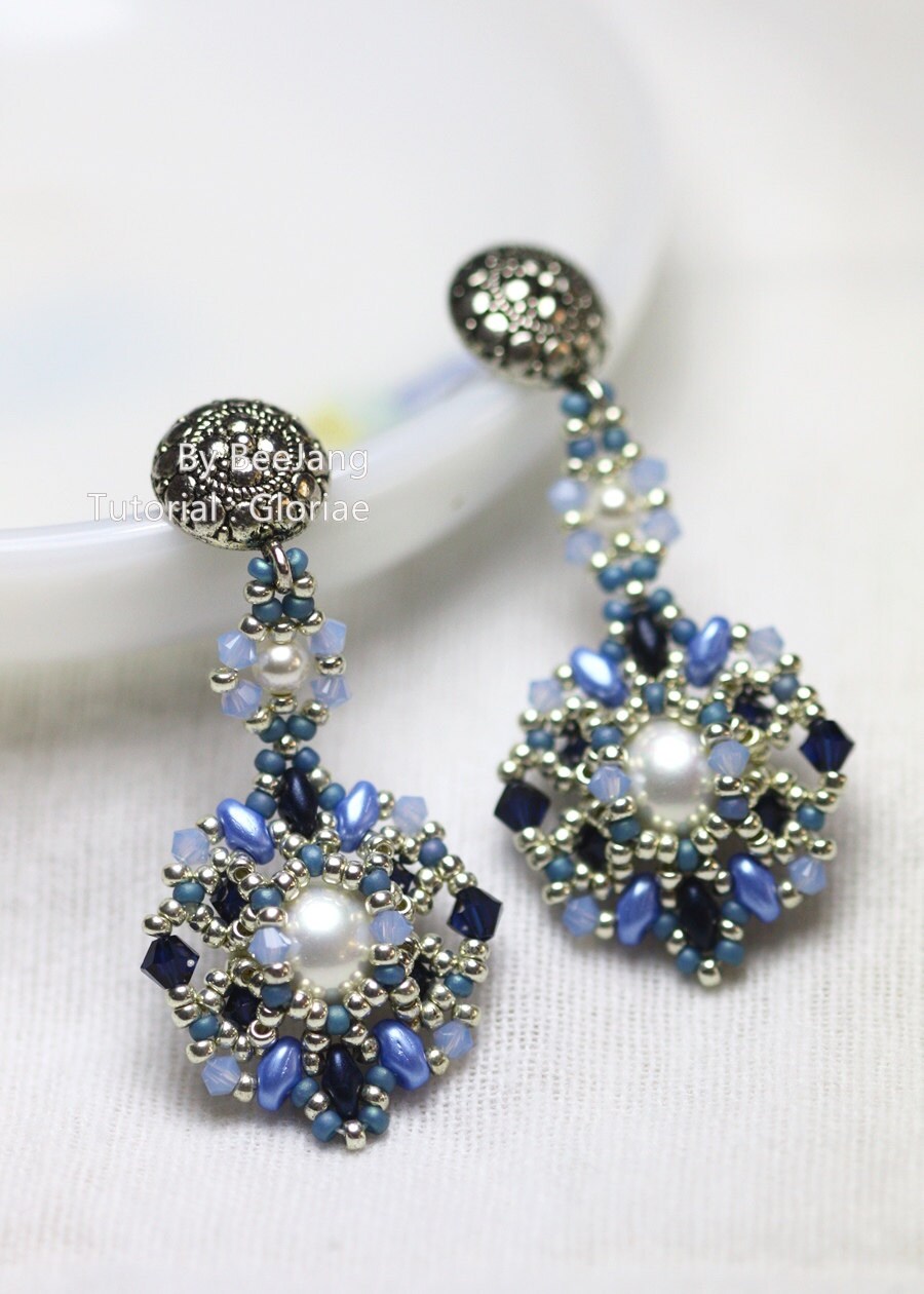 Earrings Pattern Gloriae Beading Tutorial PDF - Etsy