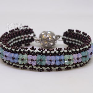 Beading Pattern, Zahra Bracelet, Beadweaving Tutorials, Digital Download, PDF