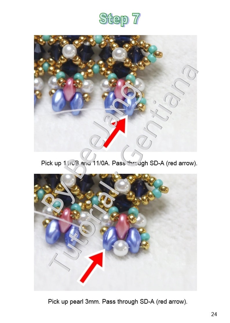 Beading Pattern, Gentiana, Bracelet Tutorials, PDF image 7