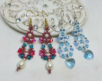 Earrings Pattern, Nicoletta Earrings, Beading Tutorials, PDF