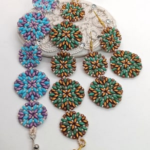 Mandala Bracelet & Earrings Beading Tutorial: SuperDuo Pattern (Digital Download)