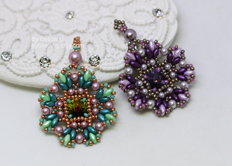 Beading Pattern, Alicia, Pendant Tutorials, Digital Download, PDF Etsy