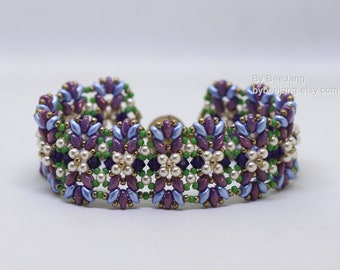 Beading Patterns, Ayesha Bracelet, Digital Download, Beadweaving Tutorials, Bracelet Patterns