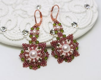 Tutoriels de boucles d'oreilles - Kalina - Motif perles - PDF - Téléchargement numérique