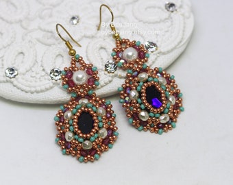 Earrings Pattern, Marisol, Beading Tutorials, Digital Donwload, PDF