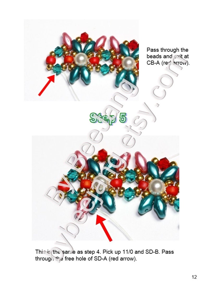 Bracelet Pattern, Rinna, Beading Tutorials, Digital Download, PDF image 10