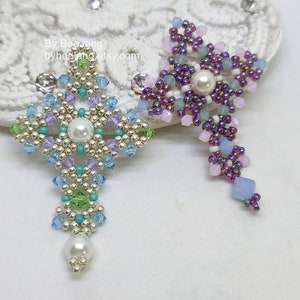 Pendant Tutorial, Chrisia, Cross Pattern, Beading Pattern, PDF