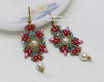 Beading Pattern, Floretta, Earrings Tutorials, Bracelet Tutorials, Digital Download