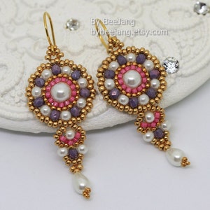 Beading Pattern, Farida, Earrings Pattern, Brick Stitch, Tutorials, PDF