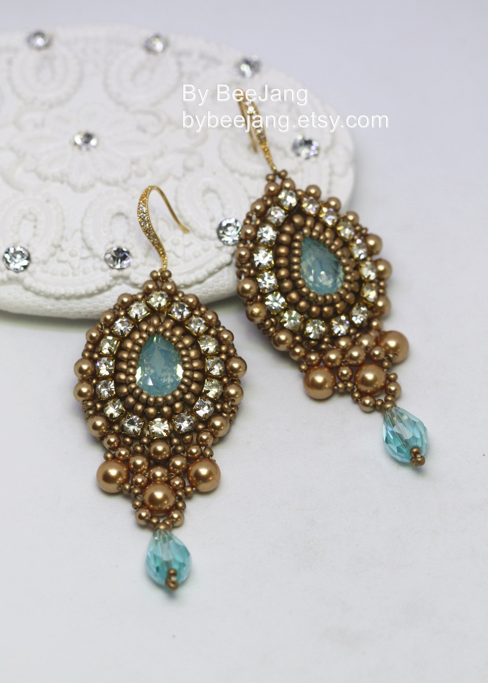 Beading Tutorial Indis Earrings Pattern Bead Embroidery | Etsy