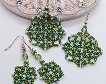 Bracelet and Earrings Pattern, Arista Jewelry Set Tutorial, Beading Tutorials, PDF