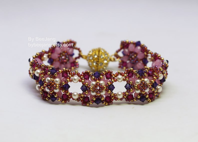 Beading Patterns Rosamund Bracelet Bracelet Tutorials Digital Download PDF image 1