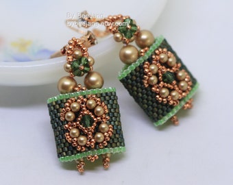 Careena Earrings Tutorial: Beaded Carrier Beads Pattern (PDF)