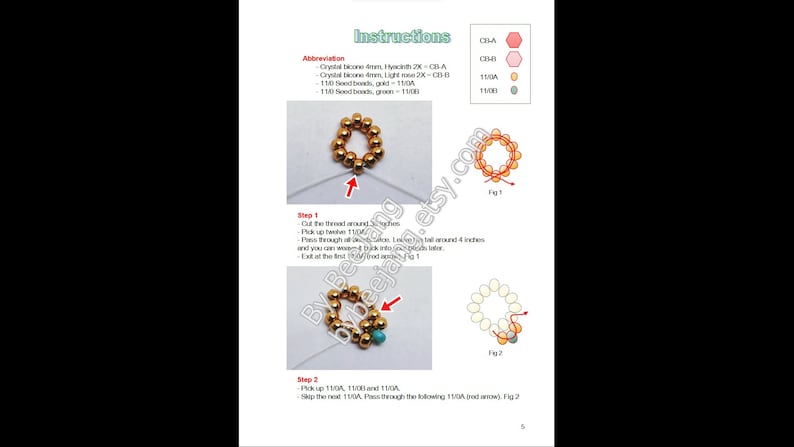 Khione snowflake pendant tutorial sample page.