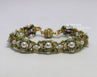 Patrón de abalorios Diandra, tutoriales de pulseras, descarga instantánea, PDF
